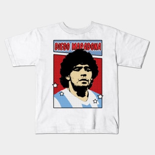 Diego Maradona Pop Art Comic Style Kids T-Shirt